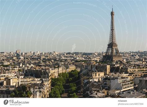 Pariser Eiffelturm Und Fluss Seine Bei Sonnenuntergang In Paris