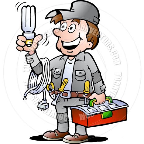 Cartoon Happy Electrician | Clipart Panda - Free Clipart Images