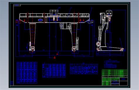 T0458 205t门式起重机autocad 2004模型图纸下载 懒石网