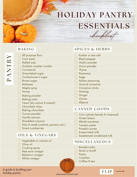 Free Holiday Pantry Essentials Checklist