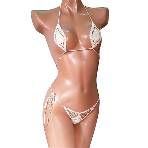 Amazon Teardrop G String Bikini Crochet Extreme Micro Bikini