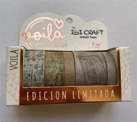 Cinta Adhesiva Decorativa Washi Tape Set 5 Rollos STAMP EDITION 4