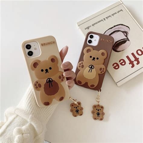 Cute Bear Phone Case Kawaii Cute Phone Caseiphone 1313 Etsy