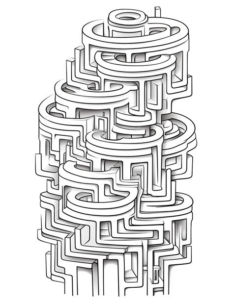 Premium AI Image | a drawing of a maze with a man in the middle generative ai