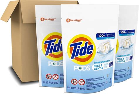 Tide Pods Free Gentle Cápsulas Jabón Detergente Ropa 3 Bolsa Envío gratis