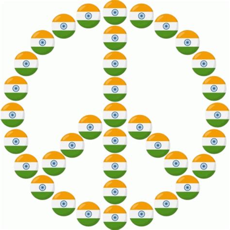 India Flag Peace Sign Joypixels Sticker India Flag Peace Sign Peace