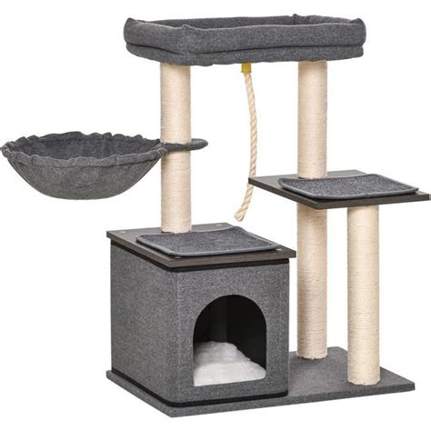 Arbre Chat Avec Griffoir En Sisal Niche Lit Pour Chat Hamac Corde D