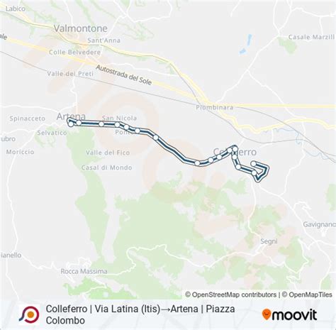 Linea Cotral Orari Fermate E Mappe Colleferro Via Latina Itis