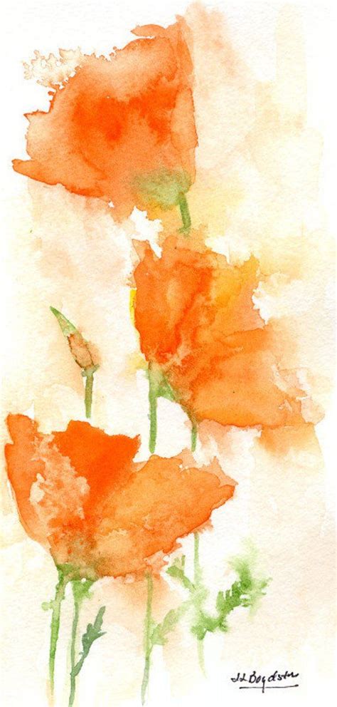 Orange Poppy acrylic painting Orange flowers original artwork,Poppy ...