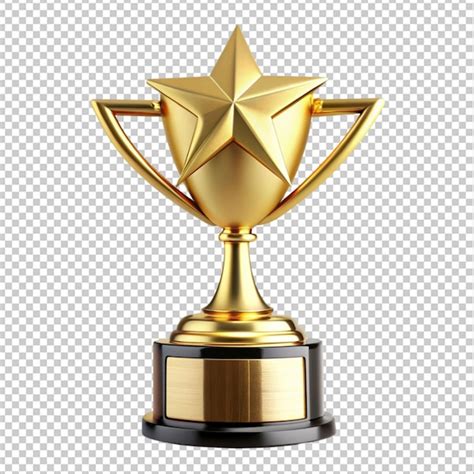 Un Trofeo De Oro Con Una Estrella En Un Fondo Transparente PSD