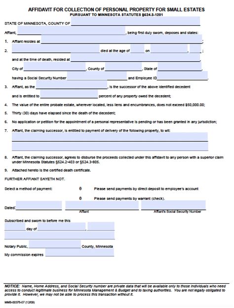 Free Affidavit Form Mn Printableaffidavitform