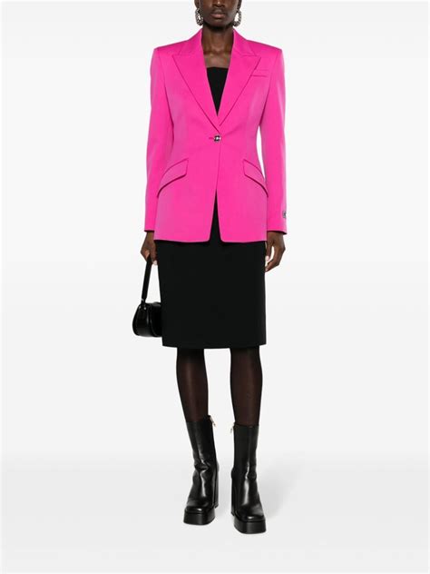 Versace Medusa Single Breasted Virgin Wool Blazer Pink Farfetch