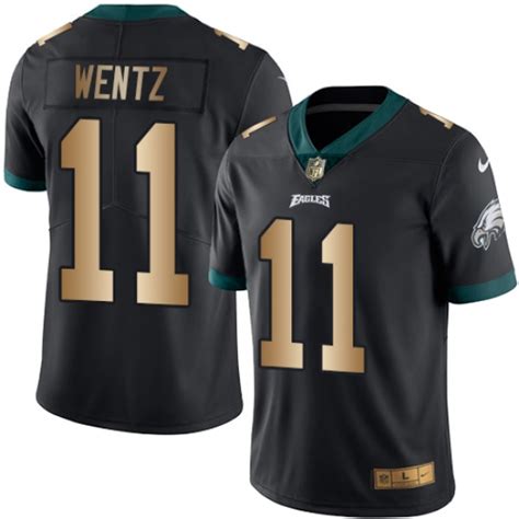 Mens Nike Philadelphia Eagles 11 Carson Wentz Limited Blackgold Rush