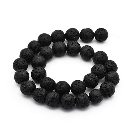 Lava Beads 14mm Black Lava Beads And Semi Precious Gemstones Australia