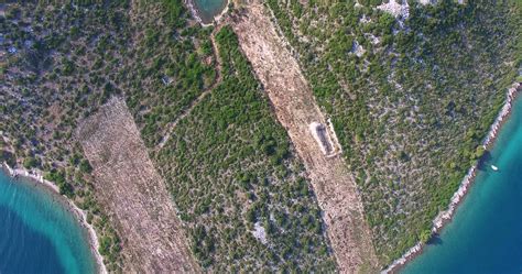 Aerial View Island Of Galesnjak Lovers Island Croatia 1305152 Stock