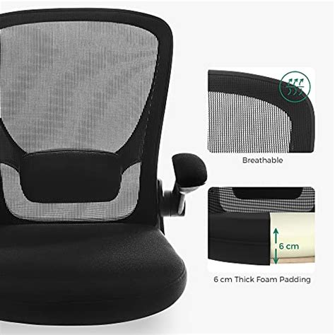 Songmics Bureaustoel Office Chair Met Opklapbare Armleuningen