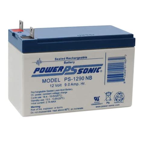 Power Sonic 12 Volt 9 Ah NB Terminal Sealed Lead Acid SLA