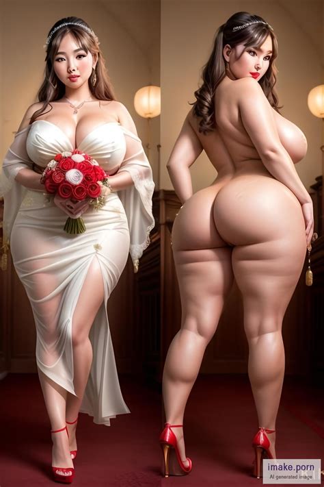 IMake Porn Two Massive Curvy Body Japanese Goddess Brides Veil Holding