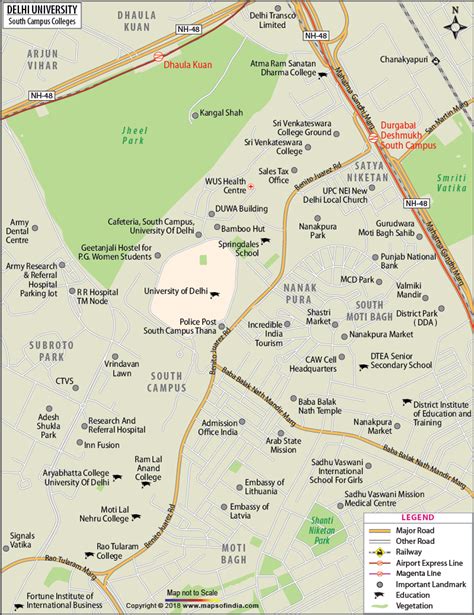 South Campus Map Delhi University South Campus