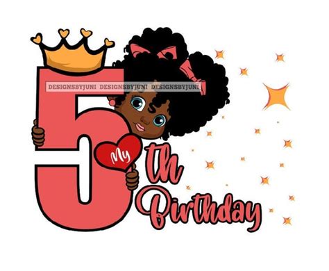 5th Birthday Girl Clipart