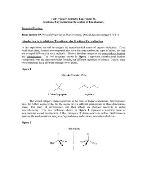 Fall Organic Chemistry Experiment 6 Fractional Crystallization