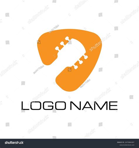 Vector Guitar Pick Music Logo Minimal Stock Vector Royalty Free