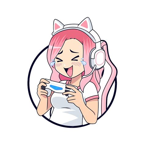 Premium Vector Anime Gamer Girl Laughing Out Loud Face Emotion Vector