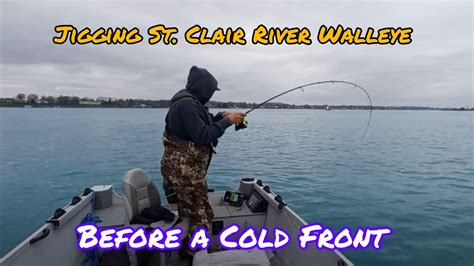 Jigging Pre Cold Front Walleye On The St Clair River Youtube