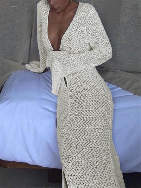 Crochet Long Sleeve Maxi Beach Dress Beach Maxi Dress Crochet Maxi Dress Long Sleeve Crochet