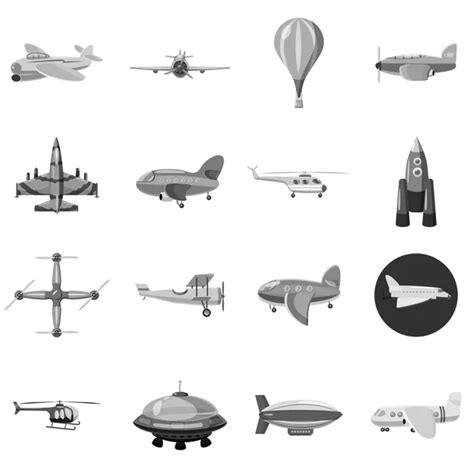 Different Types Of Aircraft Illustrations And Icons Stock Vector