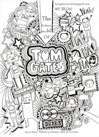 Tom Gates Colouring Sheet Scholastic Shop