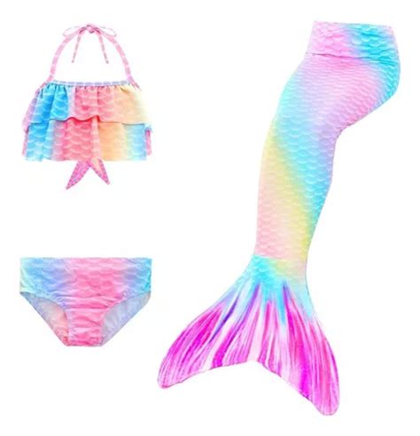 Traje De Ba O Ni As Cola De Sirena Bikini Cosplay Nadar Ropa Meses Sin Inter S