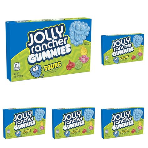 Jolly Rancher Gummies Sours Assorted Fruit Flavored Candy Box 3 5 Oz Pack Of 5