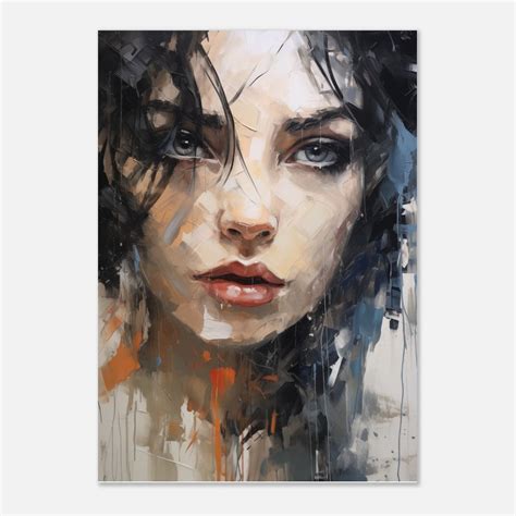 Female Portrait Modern Art Abstract Head Portrait Woman Wall Art Print Modern Art Abstract