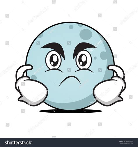 Angry Face Moon Cartoon Character Vector Royalty Free Stock Vector