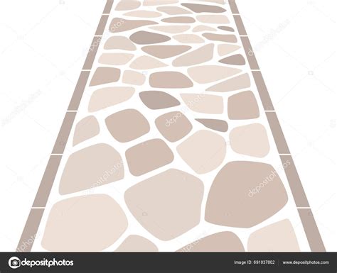 Simple Cobblestone Road Image Western Style Road Using Beige Stones ...