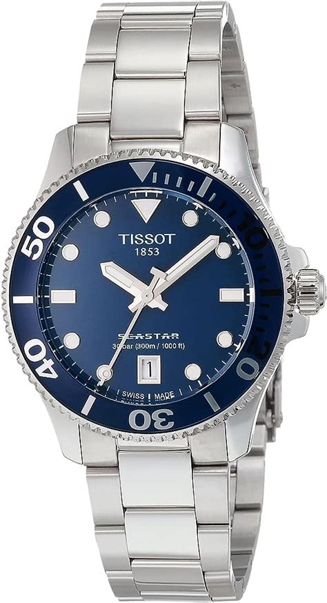 Tissot Unisex Tissot Seastar 1000 36mm 316l Stainless Steel Case Quartz Watch Grey Stainless