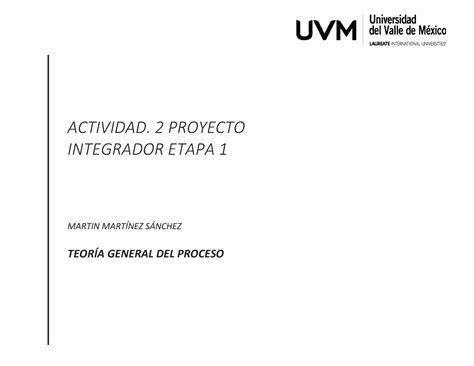 ACTIVIDAD 2 TEORÍA GENERAL DEL PROCESO ACTIVIDAD 2 PROYECTO