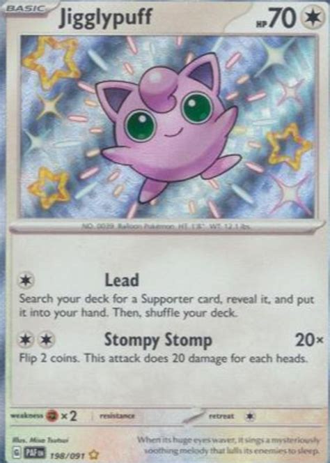 Jigglypuff 2024 Paldean Fates 198 091 Shiny Rare Price Guide Sports