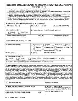 Usfk Form 190 1p Fill Online Printable Fillable Blank PdfFiller