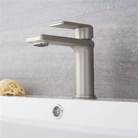 Milano Ashurst Modern Mono Basin Mixer Tap Brushed Nickel