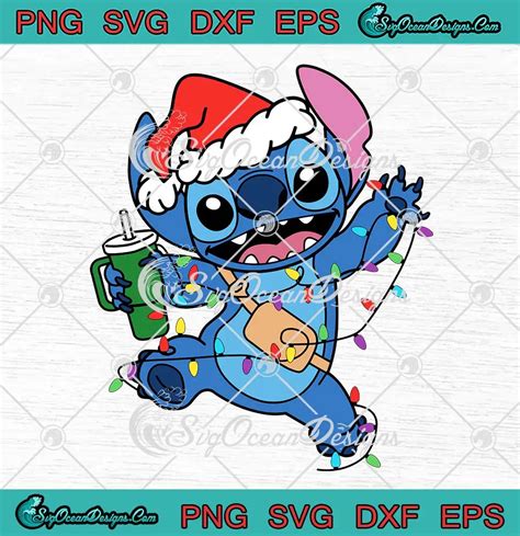 Stitch Christmas Lights Stanley Cup SVG Disney Stitch SVG Christmas