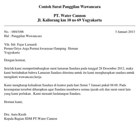 Kumpulan Contoh Surat Panggilan Terlengkap Untuk Di Contoh Artofit