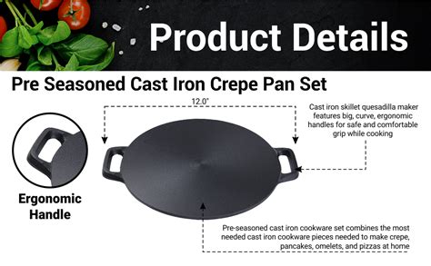 Amazon Bruntmor Pre Seasoned 16 Inch Cast Iron Skillets Dual