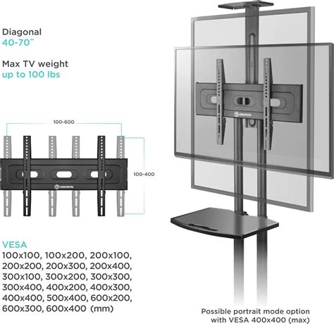 Onkron Mobilny Stojak Pod Telewizor Monitor Regulowany Cali