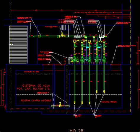 Detalle Sistema Hidroneumatico En DWG 33 01 KB Librería CAD