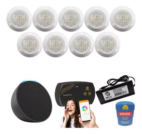 Kit Led Piscina 180m² 9 Leds 9w Smart Lux Fonte Alexa MercadoLivre