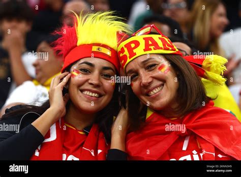 Doha Qatar 27th Nov 2022 Spain Fans Look On During The 2022 FIFA