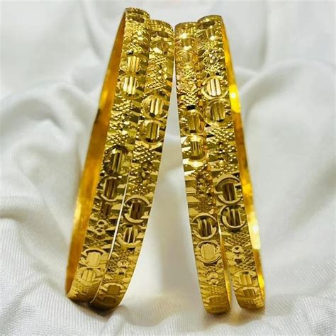 Embossed Golden Anupriya Brass Bangles Size Mm Dia At Rs