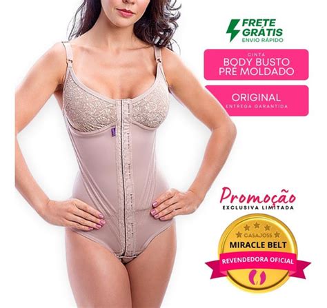 Body Busto Pr Moldado Cinta Modeladora Feminina Miraclebelt